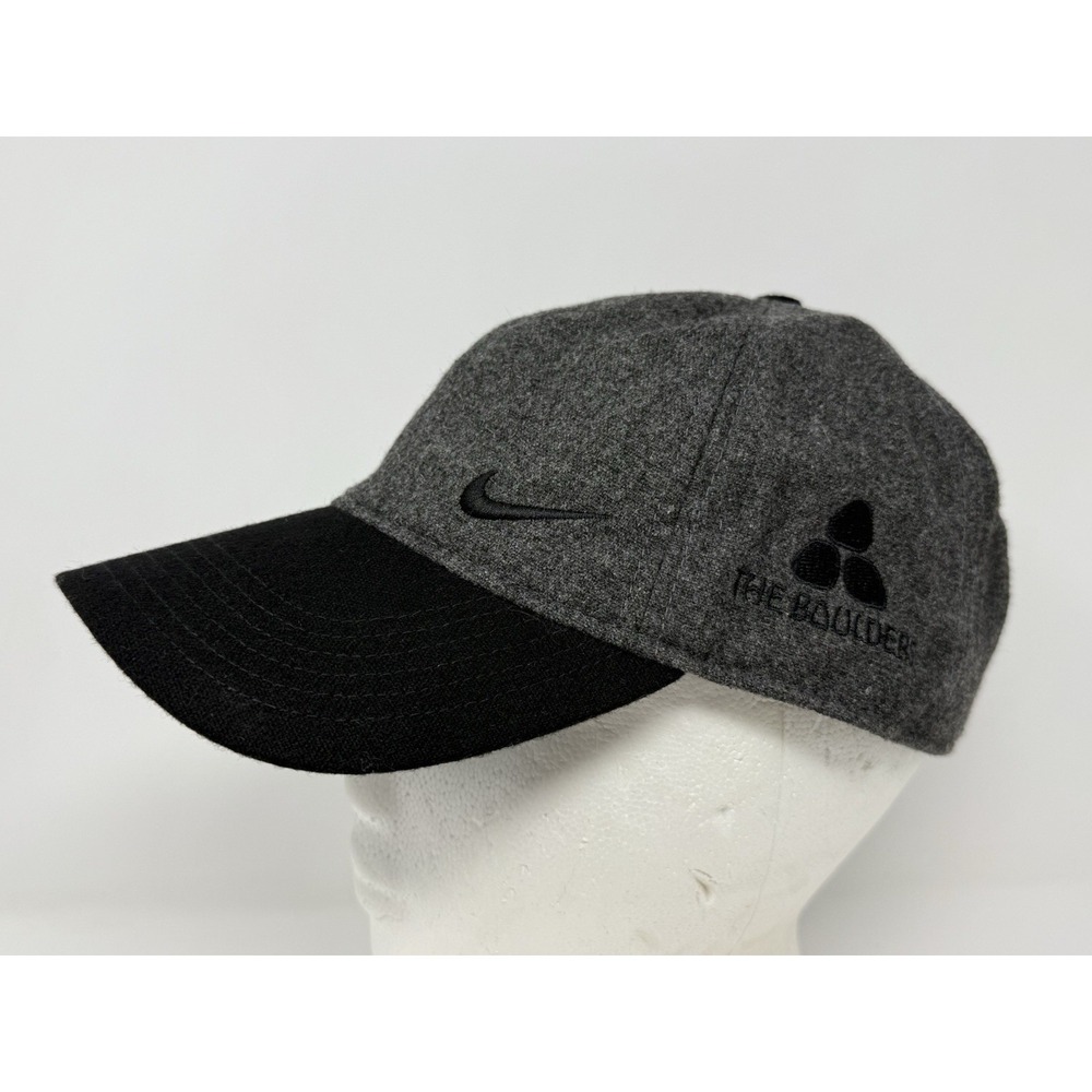 Vintage The Boulders Golf Club Nike Golf Wool‎ Blend Gray Strap Back Hat Cap